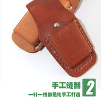Thickened Cowhide Electrician Tool Pouch with Single Pocket for Pliers Wrenches