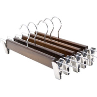 Premium Solid Wood Pants Hangers with Non-Slip Clips for Home and Retail