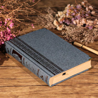 A5 Fabric Cover Journal Notebook, 365-Day Thickened Retro Diary with Lined/Blank Pages
