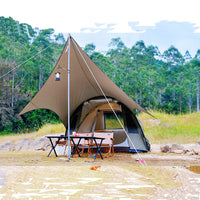 Hona Outdoor Camping Tent 4-6 Person Double Layer Rainproof Windproof Tunnel Tent