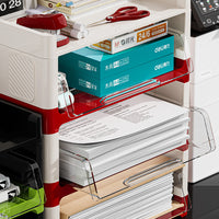Desktop Storage Rack Office File Organizer Multi-layer Pegboard Drawer Type Shelf