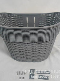 Bicycle Front Basket with Lid or Lidless - Thickened Plastic Woven Design for Electric Bikes