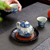 Bakelite Lotus Rhyme Teapot Tray for Dry Brewing Tea Ceremony