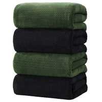 Coral Fleece Pineapple Grid Bath Towel - Soft, Absorbent & Quick-Dry