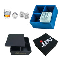 Food Grade Silicone Ice Cube Tray with Lid for Whiskey and Cocktails, Square Ice Mold