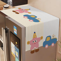 Refrigerator Dust Cover with Storage Pockets, Oil-Proof and Dust-proof Top Protector for Single/Double Door Fridges