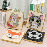 DIY String Art Kit Cartoon Animal Wooden Board Craft Set