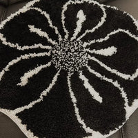 Luxury Round Floral Flocked Chair Cushion for Office and Home, Warm Non-Slip Seat Pad