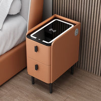 Smart Multifunctional Narrow Bedside Table, Nordic Modern Solid Wood Small Home Storage Nightstand
