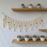 Hand-Woven Macrame Wall Hanging Tapestry with Tassels for Bohemian Decor