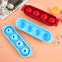 Silicone Sphere Ice Cube Mold for Whiskey Cocktails - 4-Cavity Round Ice Ball Maker