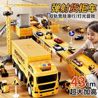 Oversized Container Truck Crane Large Truck Alloy Excavator Engineering Vehicle Toy Set for Boys