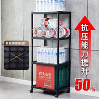 Multi-layer Kitchen Storage Rack with Wheels for Microwave Oven Pots and Pans, Heavy-Duty Movable Organizer
