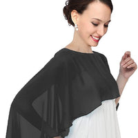 European Style Chiffon Evening Dress Shawl Cape Scarf Sun Protection Breathable Solid Color Long Shawl