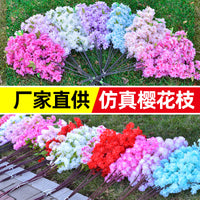 Artificial Cherry Blossom Peach Plum Flower Branches for Wedding Home Garden Decor