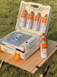 Portable Camping Stove Storage Box with Lockable Lid, Multi-functional Plastic Tool Case for Outdoor Use