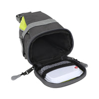 Bicycle Under-Seat Bag with Remote Control Turn Signal LED Tail Light and Phone Storage