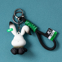Gradient Rabbit Cartoon Car Keychain Backpack Ornament Couple Keyring Ins Small Gift