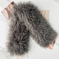 Winter Faux Lambswool Magnetic Scarf, Solid Color Plush Neck Warmer, Thickened Double-Sided Fleece Neck Gaiter