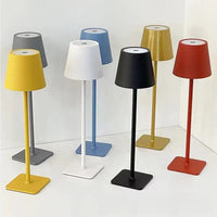 LED Tall Iron Art Table Lamp Rechargeable Night Light for Bedroom Restaurant Ambiance
