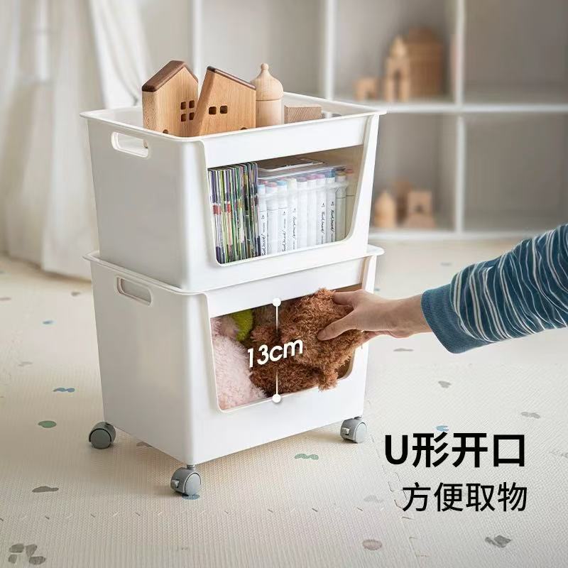 Under Desk Book Storage Box with Lid and Wheels, Portable Student Bookshelf Frame, Mobile Workstation Bag Holder, Storage Bin