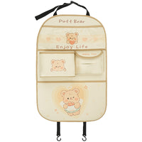 Cartoon Car Backseat Organizer with Storage Box and Decorative Holder