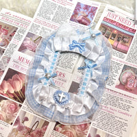 DIY Lace Plush Card Holder for 3-inch Photos and Badges, Ins-style Storage