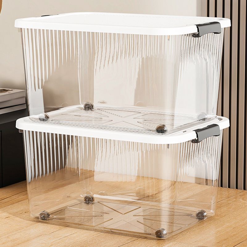 Clear Stackable Storage Bins with Lids, Thickened Plastic Organizer Boxes for Toys, Clothes, Snacks, Books