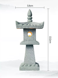 Japanese Zen Garden Pagoda Lantern Miniature Ornament for Landscaping, Bonsai, and Aquariums