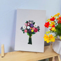 Hand-Embroidered Daisy Fabric Hardcover Journal A5/A6