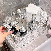 Portable Clear Shower Caddy Basket with Handle for Bathroom Dormitory Toiletries Storage