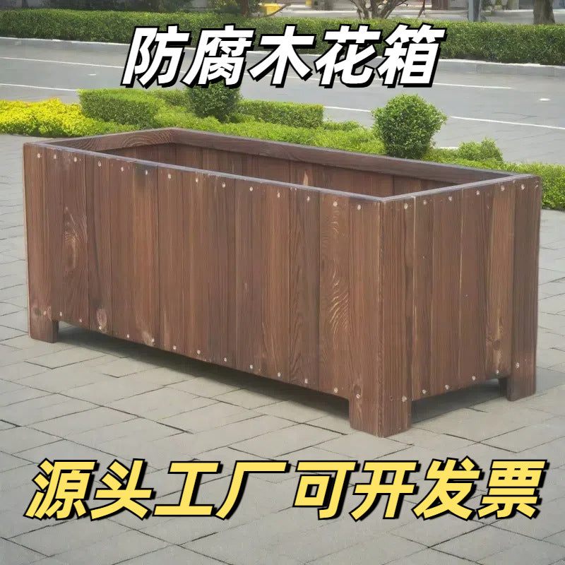 Durable Outdoor Wooden Planter Box for Garden Patio, Moisture-proof and Rot-Resistant