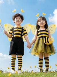 Kids' Bee Cosplay Costume Set for Boys and Girls, Overalls or Dress for Kindergarten Performances
