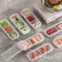 Refrigerator Divided Storage Container for Meat & Vegetables, Large Capacity Freezer Meal Prep Box