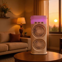 Portable Handheld Misting Fan with Remote Control, Rechargeable Mini Desk Fan for Home and Office