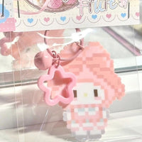 Cute Pixel Cat Bell Acrylic Keychain for Bags and Gifts