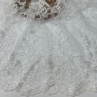 Sequin Lace Embroidered Fabric for Wedding Dresses and Curtains