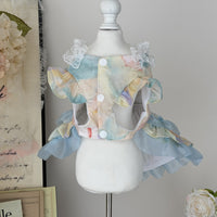 Pet Princess Dress Morandi Ombre Floral Puffy Skirt for Small Dogs and Cats