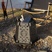 NOBANA Portable Outdoor Fire Pit Hexagonal Wood Burning Stove for Camping Patio BBQ