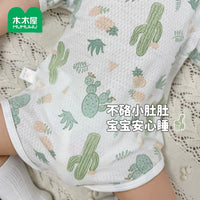 Newborn Baby Cotton Short Sleeve Bodysuit with Cactus Print