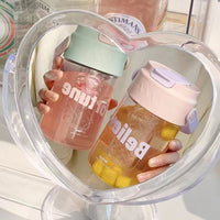 Summer Large Capacity Water Bottle for Girls, High Aesthetic Portable Sports Straw Cup with Tea Infuser, New Student Cup