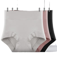 Women's High-Waist Combed Cotton Briefs with Tummy Control and Hip Lift