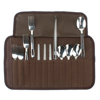 Outdoor Camping BBQ Cutlery Set for 4 People, Portable Stainless Steel Spoon, Chopsticks, Fork, Travel Picnic Bag