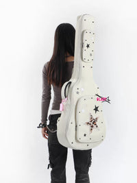 Leopard Star Pattern Padded Guitar Gig Bag for Acoustic Electric Bass Guitars 36-41 Inch