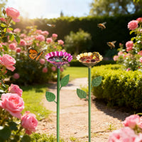 Iron Art Bird Feeder Outdoor Garden Bee Butterfly Drinker Wild Bird Food Basin Garden Decoration