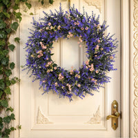Artificial Lavender Wreath for Front Door Decor