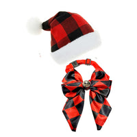 Pet Christmas Hat and Bow Tie Set with Bell for Dogs and Cats, Adjustable