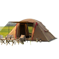 Outdoor Camping 4-6 Person Double Layer Portable Tent with Two Rooms and One Hall, Rainproof and Sunscreen