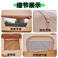 Inflatable Camping Tent for 3-5 People - Windproof, Sun Protection, All-Season, Moisture-Proof, Portable, Easy Setup with Mosquito Net