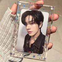 Shining Star 3-inch Acrylic Card Holder, Magnetic Photo Frame & Display Stand for Polaroid & Small Cards